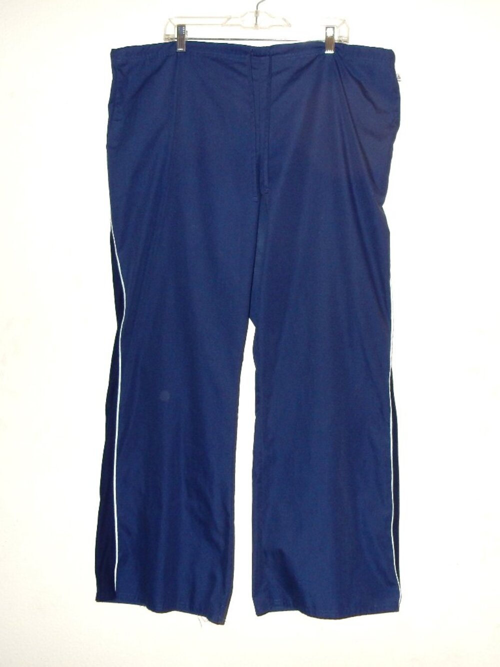 Cherokee scrub pants navy blue white piping stretch panel 2XL XXL unisex EUC!!